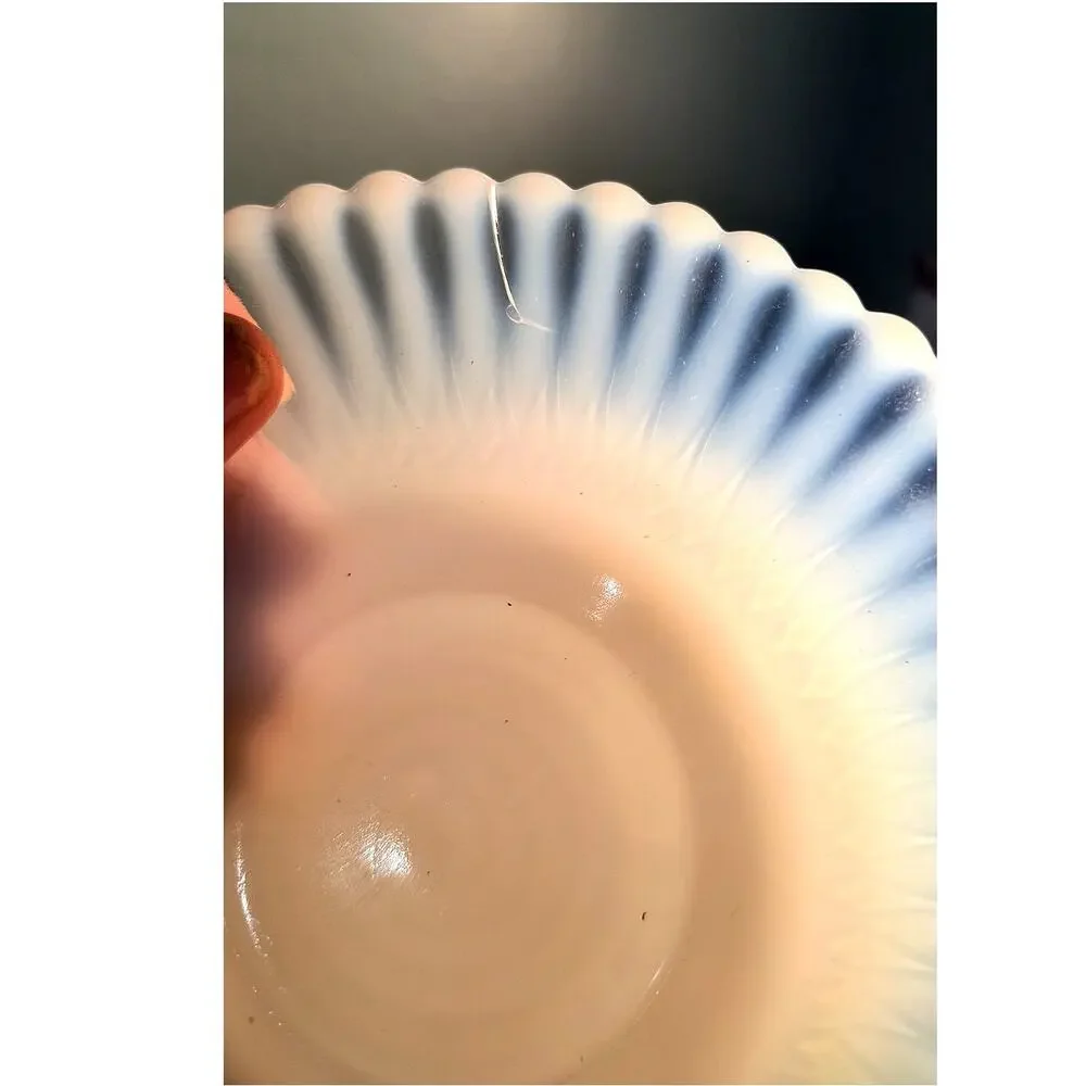 848 Set of 4 Saucers Monax Milk Glass Macbeth Evans Petalware